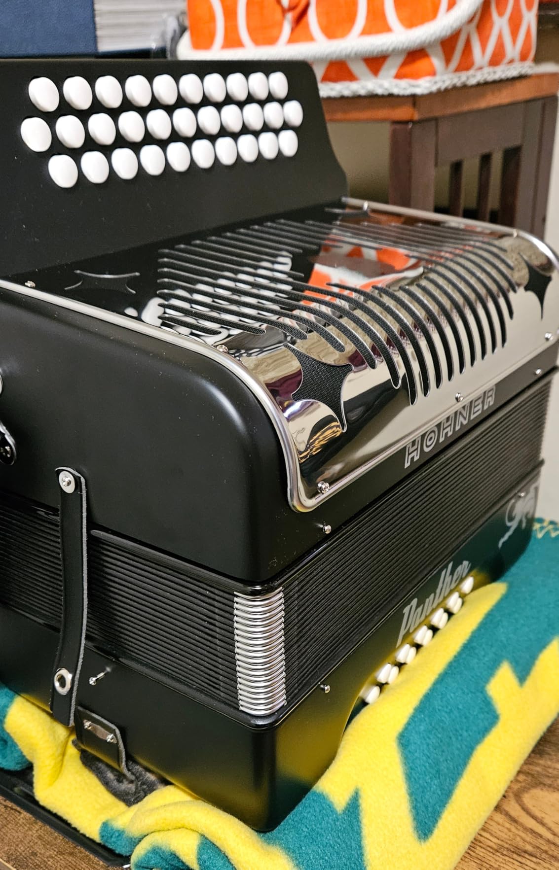 Hohner Panther Diatonic Accordion - Keys G/C/F Bundle with Gig Bag and Austin Bazaar Polishing Cloth customer photo 1