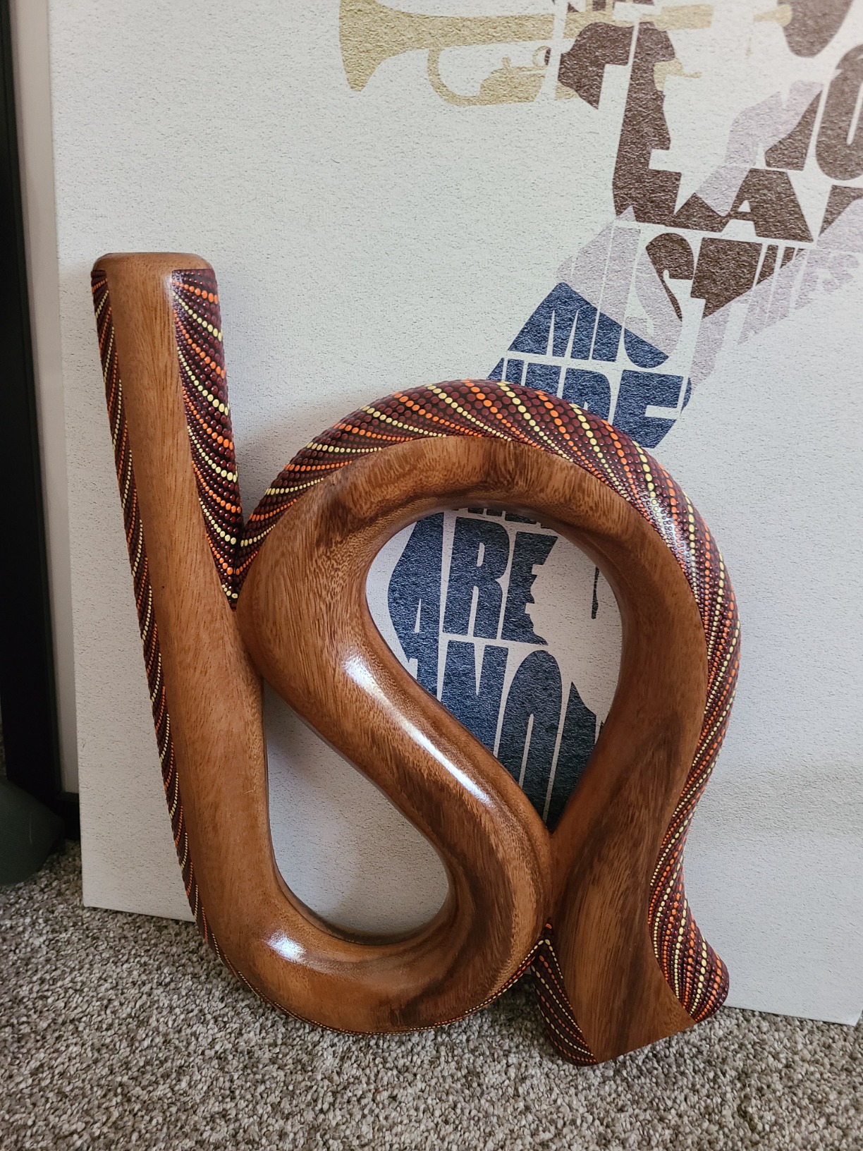 Didgeridoo S-Shaped Mahogany Instrument by JIVE - Hand-Carved, Hand-Painted Travel Size with Deep Resonant Tone, Popular for Sound Therapy & Circular Breathing Practice (S- Shape) customer photo 1