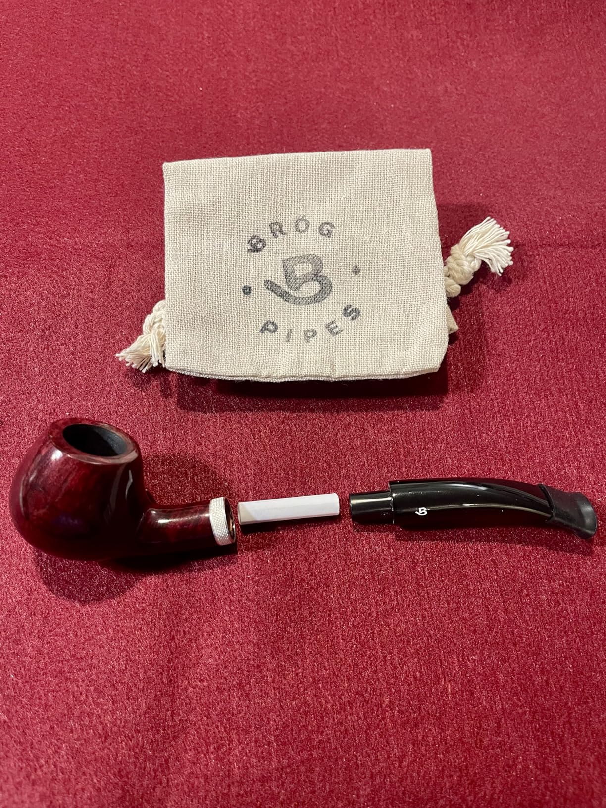 Mr. Brog Full Bent Pipe - Model No: 82 Consul Pecan - Mediterranean Briar Wood Pipes For Smoking - Hand Made #82 customer photo 1