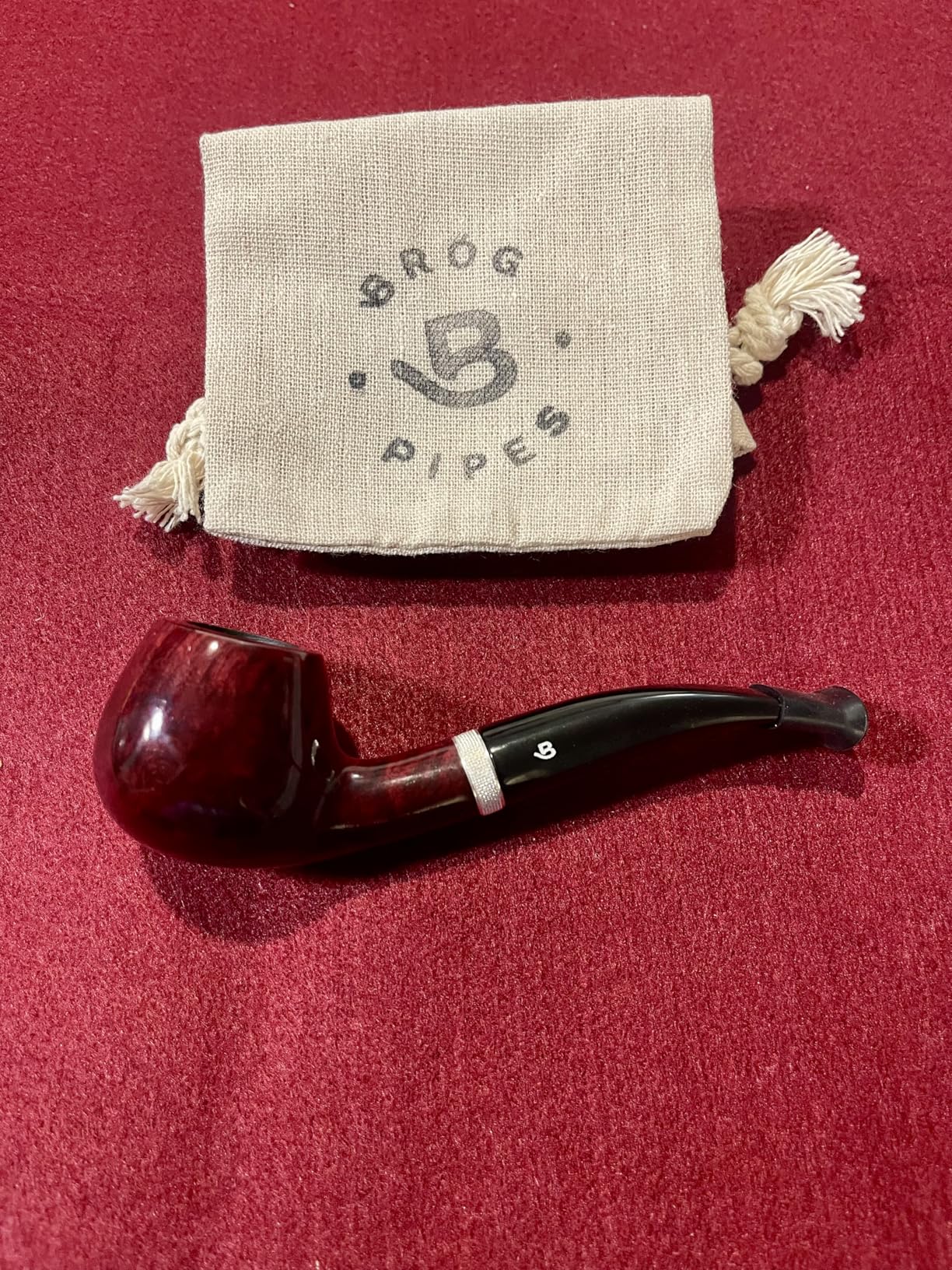 Mr. Brog Full Bent Pipe - Model No: 82 Consul Pecan - Mediterranean Briar Wood Pipes For Smoking - Hand Made customer photo 2