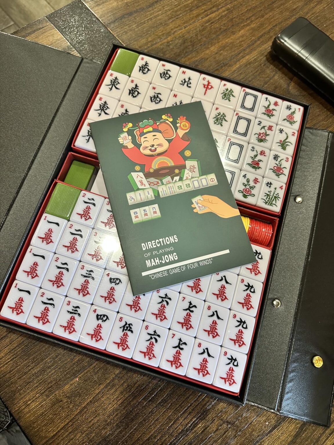 Set De Mahjong Chino De 144 Fichas De Melamina, Números Y Símbolos Tradicionales, Fácil De Transportar, Ideal Para Fiestas Y Viajes