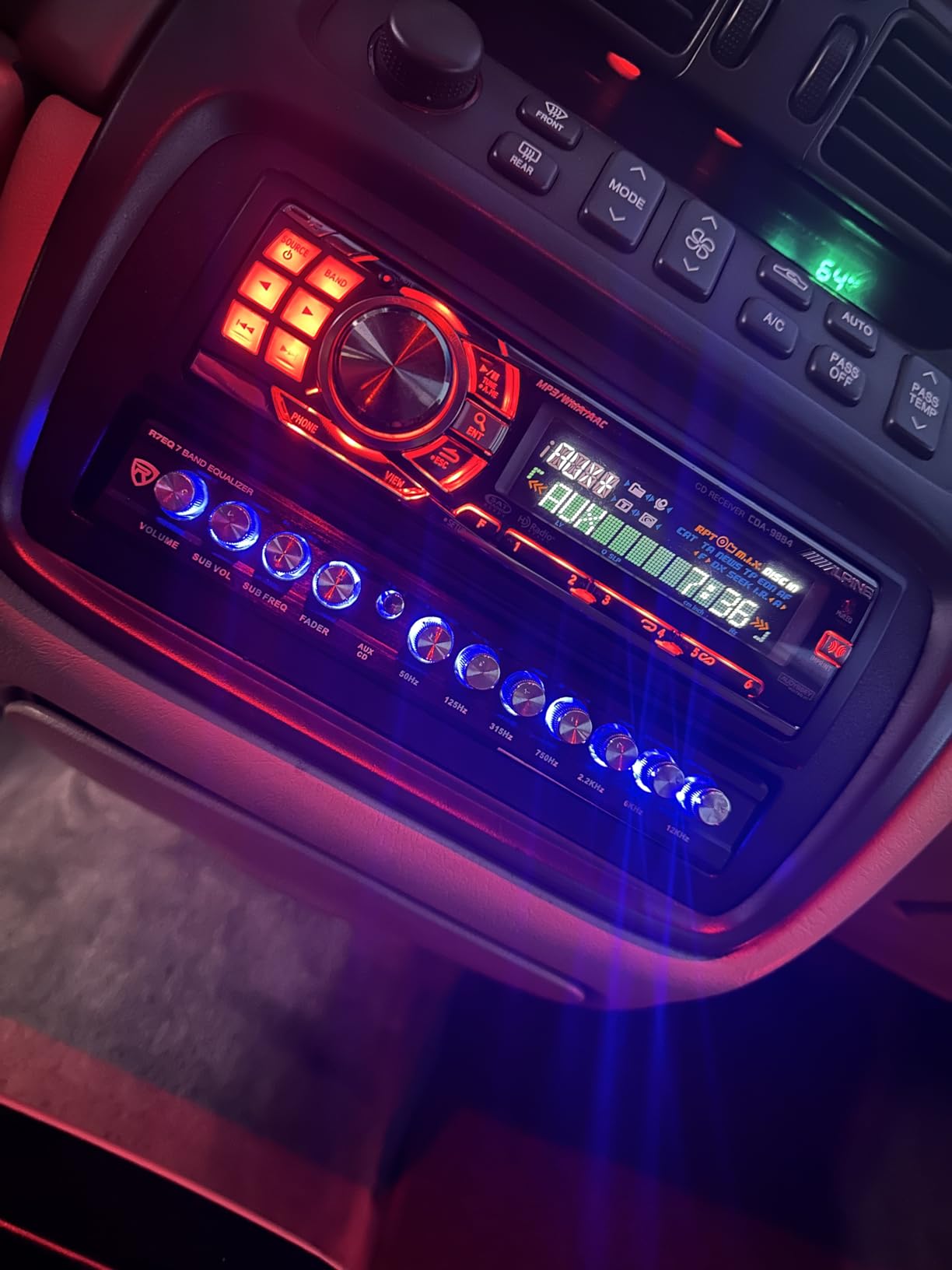 Rockville R7EQ 1/2 Din 7 Band Car Audio Equalizer, Front/Rear/Sub Outputs, Blue LED Knobs, Built-in Line Driver & Crossover, for Car Audio Systems customer photo 1