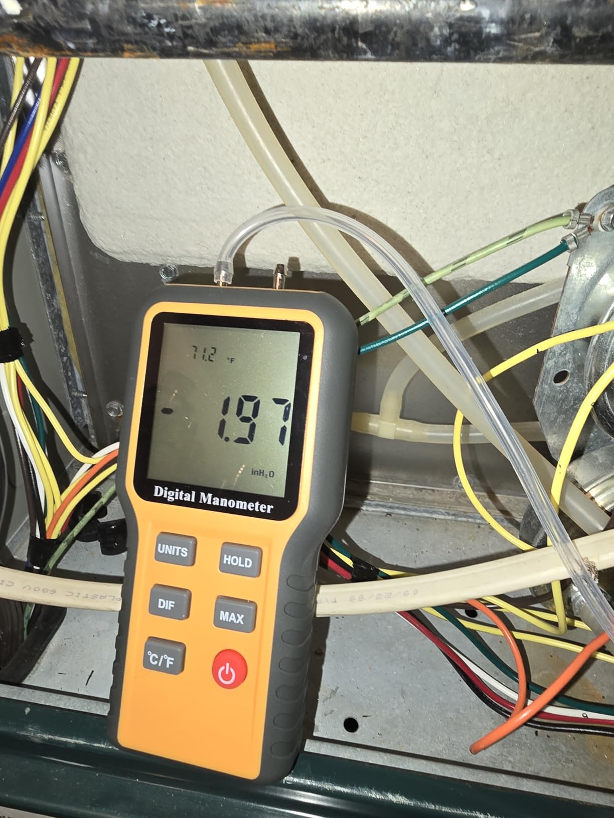 Manometer, Professional Air Pressure Meter, Dual-Port HVAC Digital Manometer Gas Pressure Tester, 12 Selectable Units Differential customer photo 1