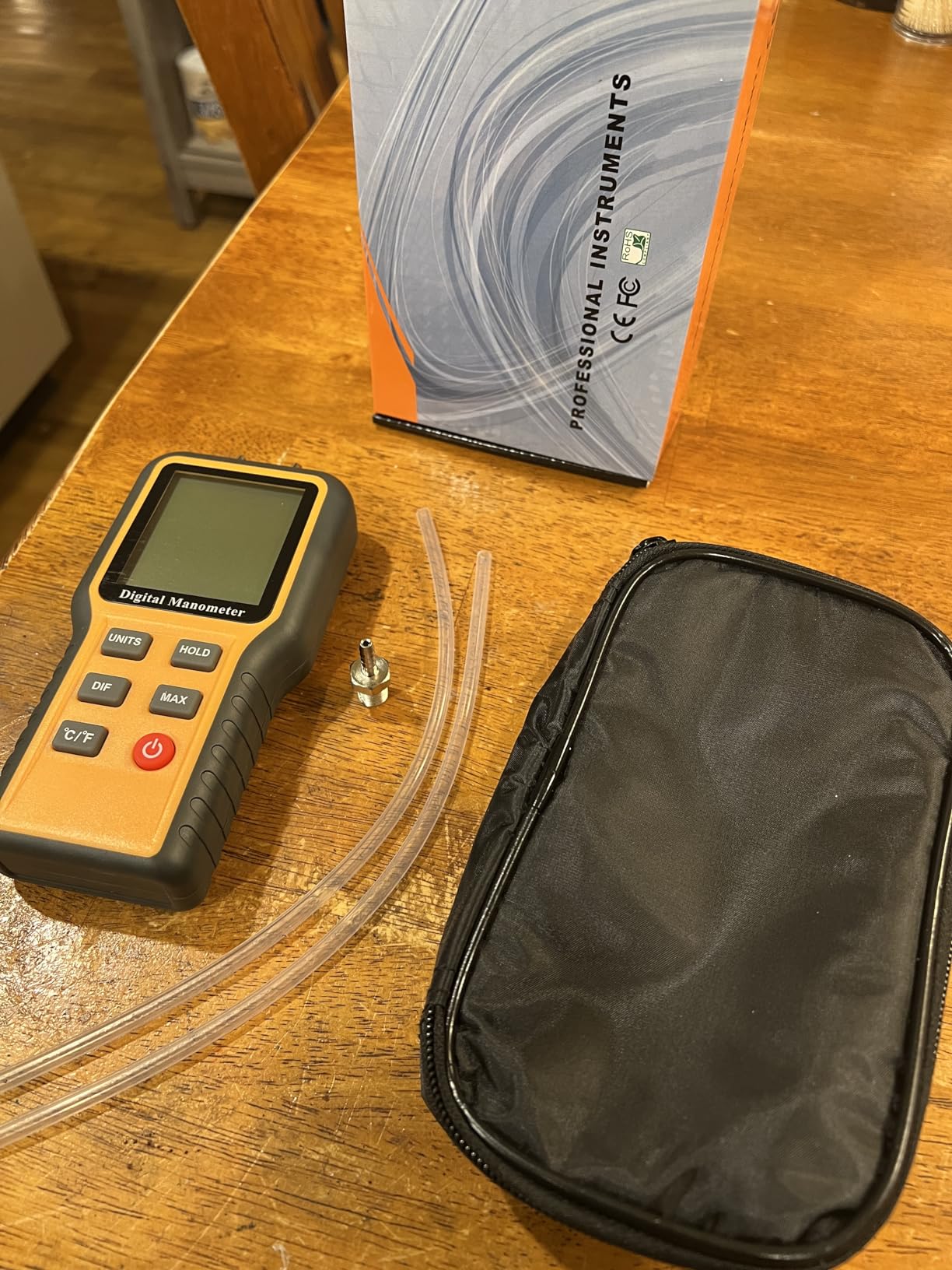Manometer, Professional Air Pressure Meter, Dual-Port HVAC Digital Manometer Gas Pressure Tester, 12 Selectable Units Differential customer photo 2