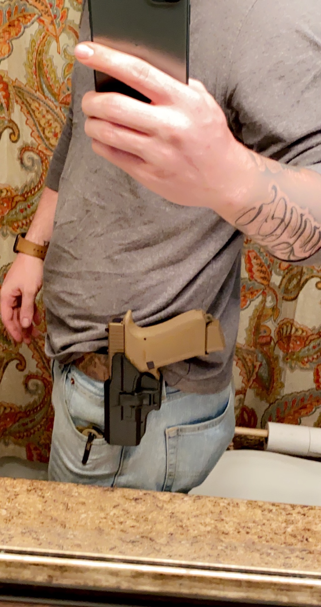 G19 Holster, OWB Paddle Holster for Glock 19 19X 44 45 Gen 1-5, Glock 23 32 Gen 1-4, Outside Waistband Adjustable Cant Holster, Open Carry Gun Holster customer photo 1