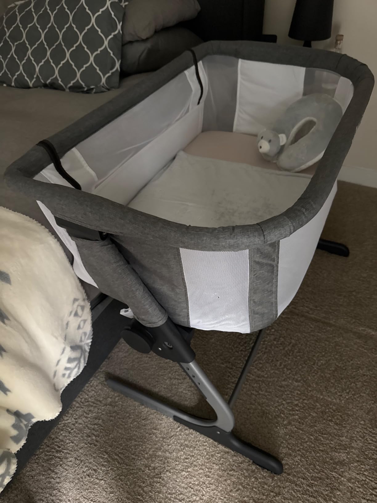 Baby Delight Beside Me Dreamer Bassinet | Bedside Sleeper | 6-Position Height Adjustment | Charcoal Tweed customer photo 1