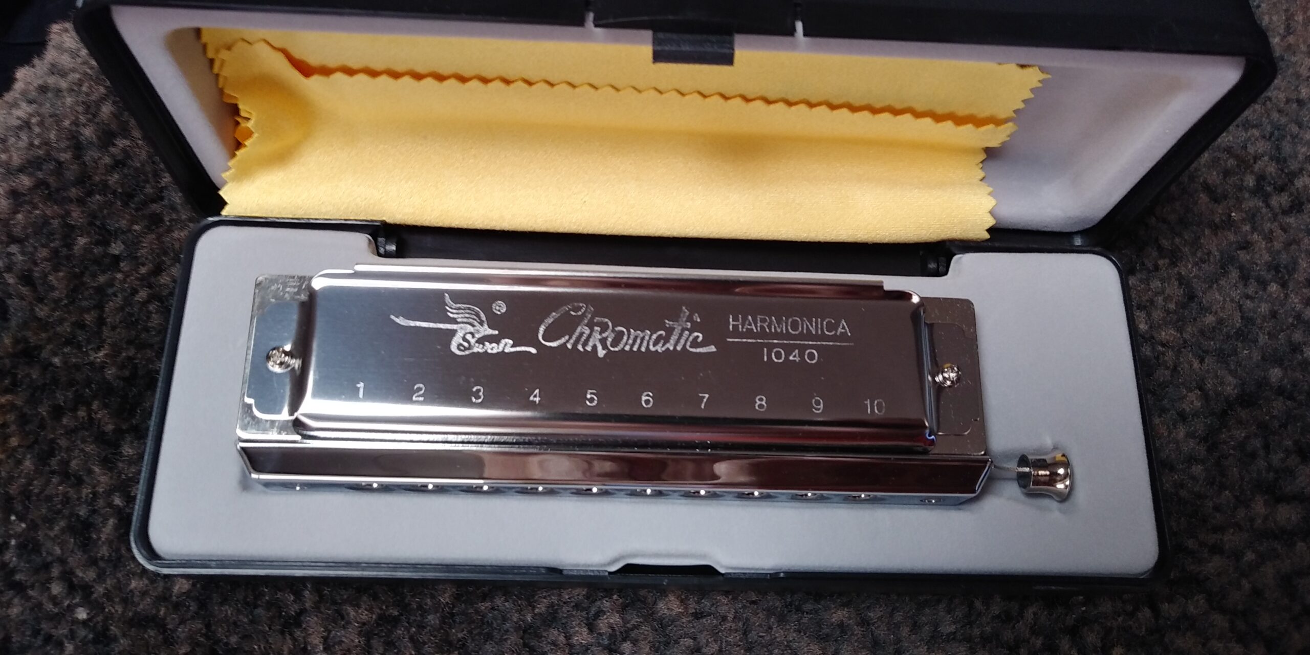 Chromatic Harmonica Professional Grade 10 Hole 40 Tone Key of C Stainless Steel Heavy Duty with Case & Cleaning Cloth for Professional Player,Band,Beginner customer photo 1