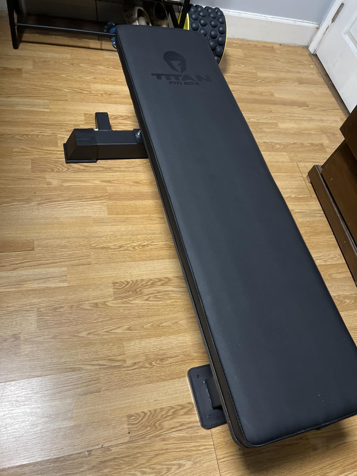 Titan Fitness TITAN Series Single Post Flat Bench, Rated 1,200 LB, 4
