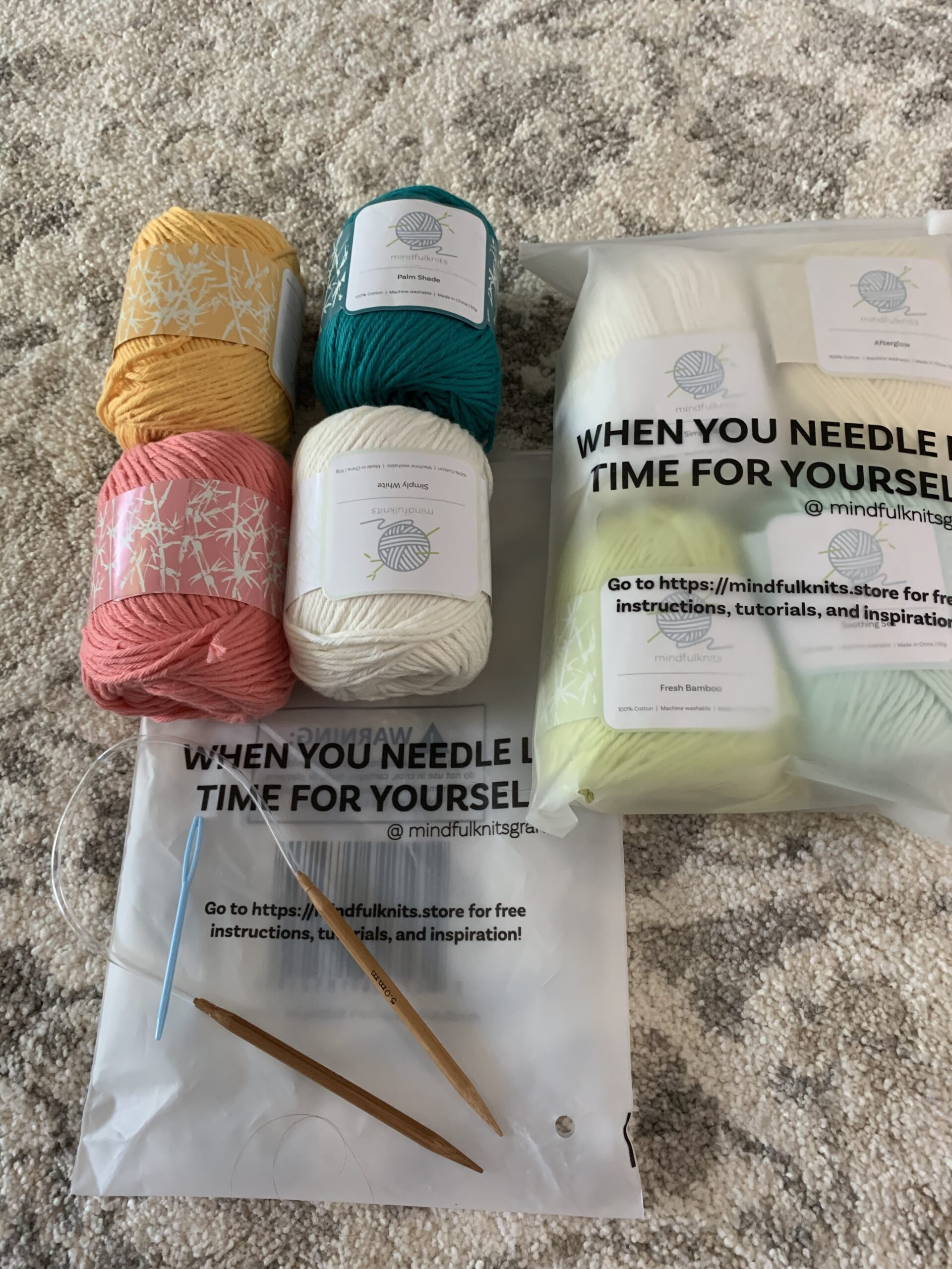 mindfulknits Knitting Kit for Beginners Adults with Knitting Needles, Yarn Needle & 100% Cotton Knitting Yarn (4) - Make Washcloths - Zen Basic Knitting Supplies Set for Relaxation & Stress Relief customer photo 1