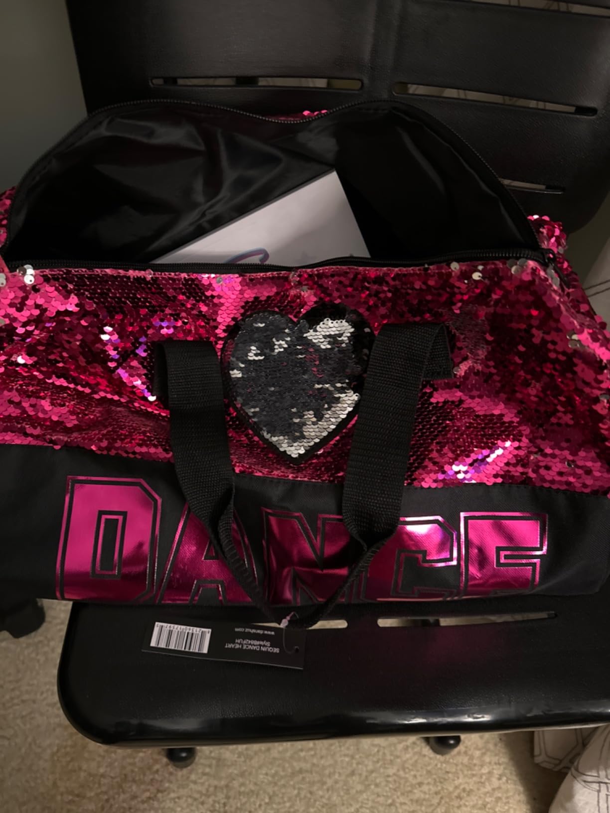 DansBags Sequin Dance Heart Duffle Bag - B842 customer photo 2