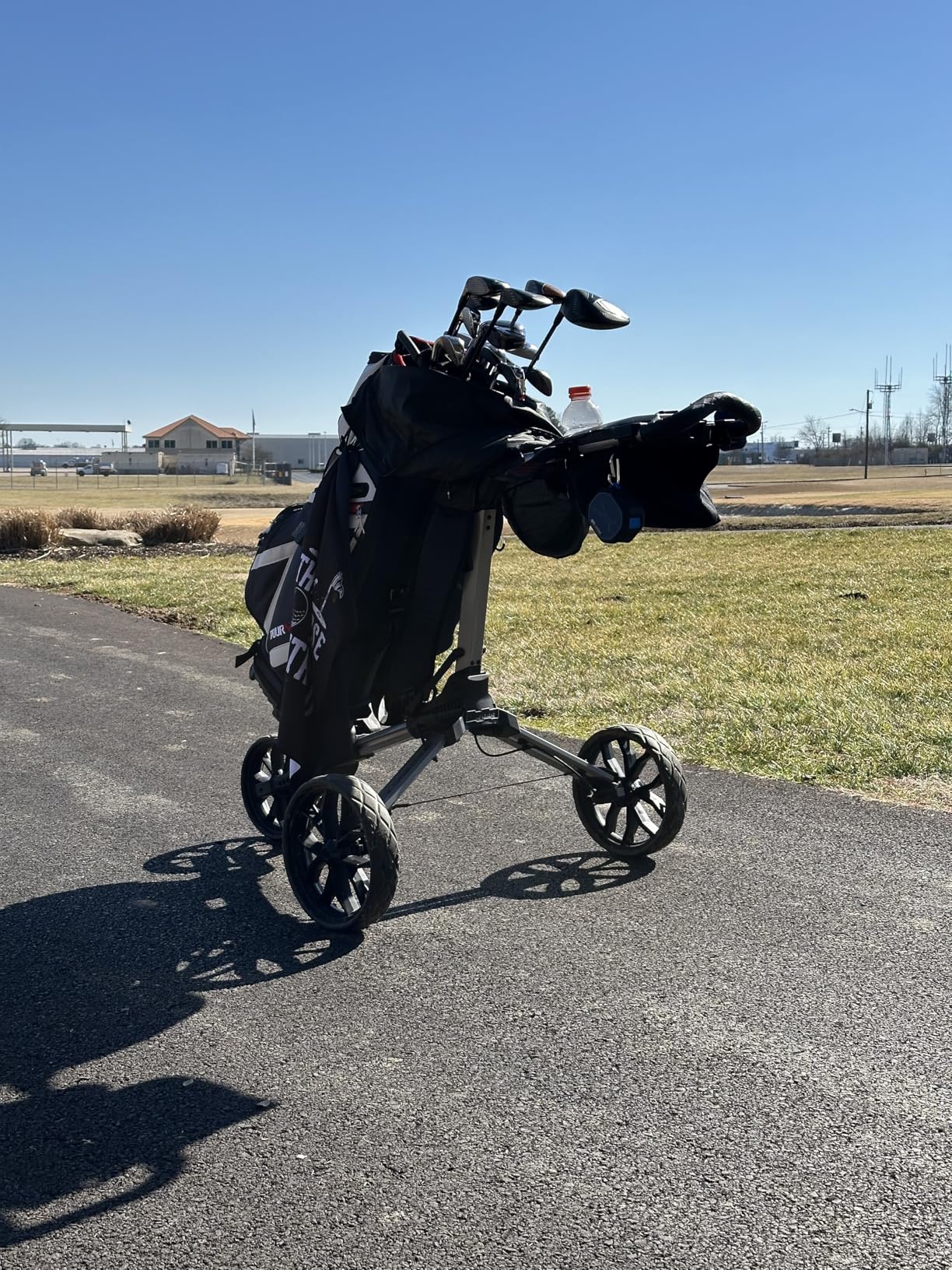 Bag Boy Nitron 3 Wheel Golf Push Cart, Easy 1 Step Open and Fold, Scorecard Console, Beverage Holder, Mobile Device Holder customer photo 1