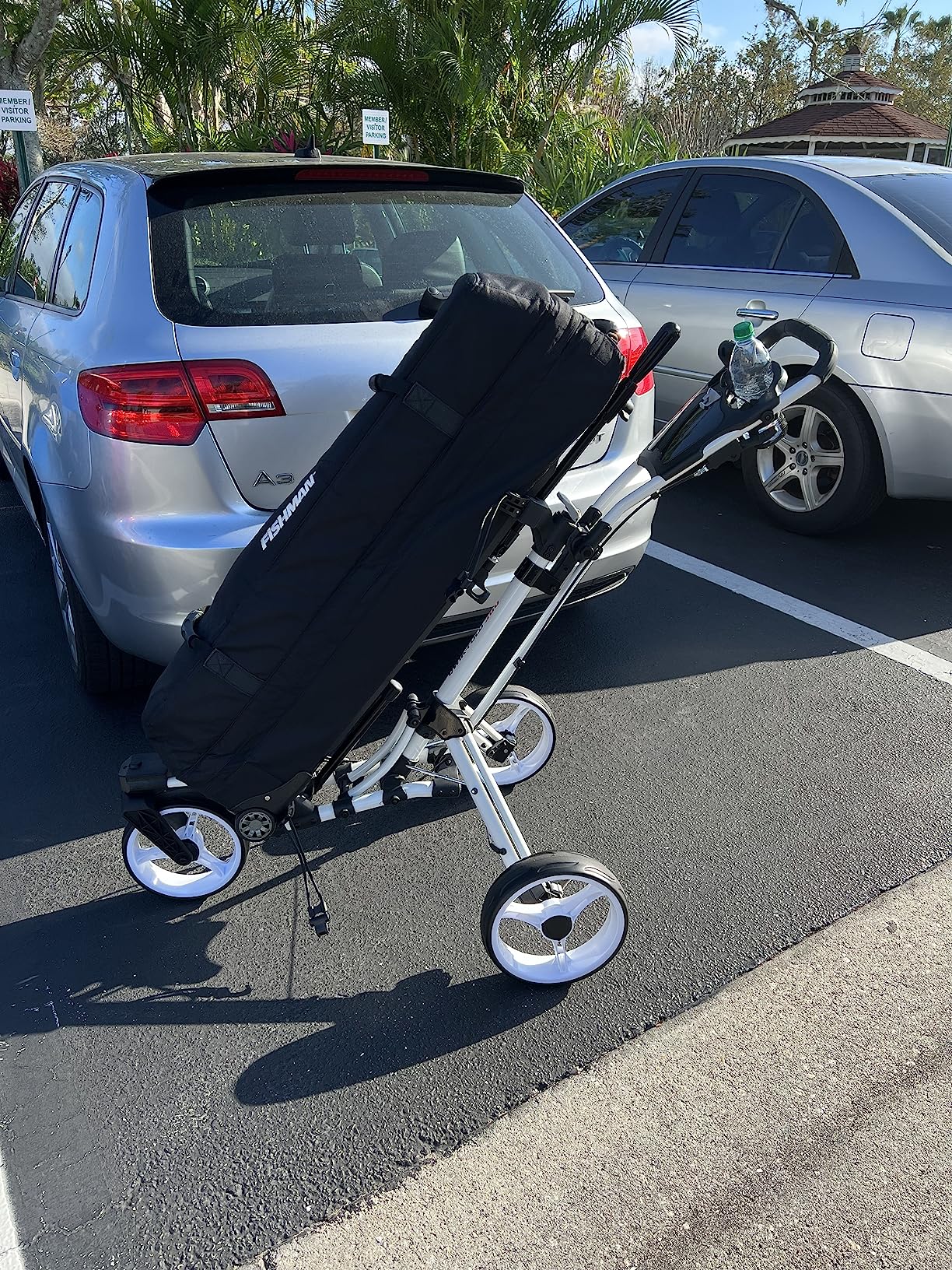 Qwik-Fold 3-Wheel Golf Push Cart with 360° Swivel Front Wheel & Foot Brake - 1-Second Folding Golf Trolley, Lightweight Aluminum Frame customer photo 1