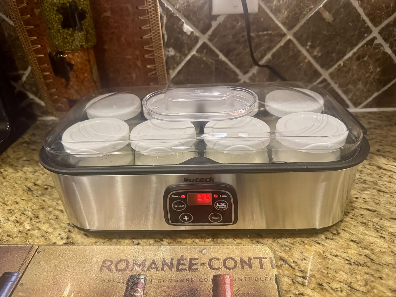 Yogurt Maker Automatic Digital Yoghurt Maker Machine with 8 Glass Jars 48 Ozs (6Oz Each Jar) LCD Display with Constant Temperature Control Stainless Steel Design for Home Use customer photo 1
