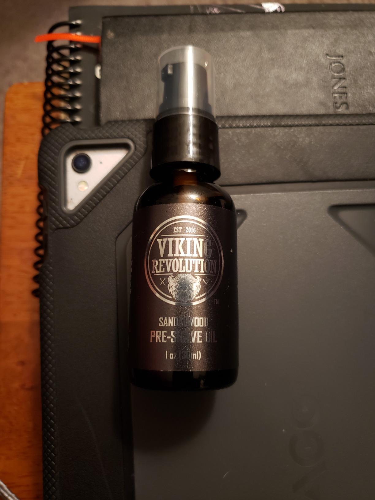 Viking Revolution Sandalwood Pre-Shave Oil for Men - Smooth, Irritation-Free Shave, 1 Fl Oz - All Skin Types customer photo 1