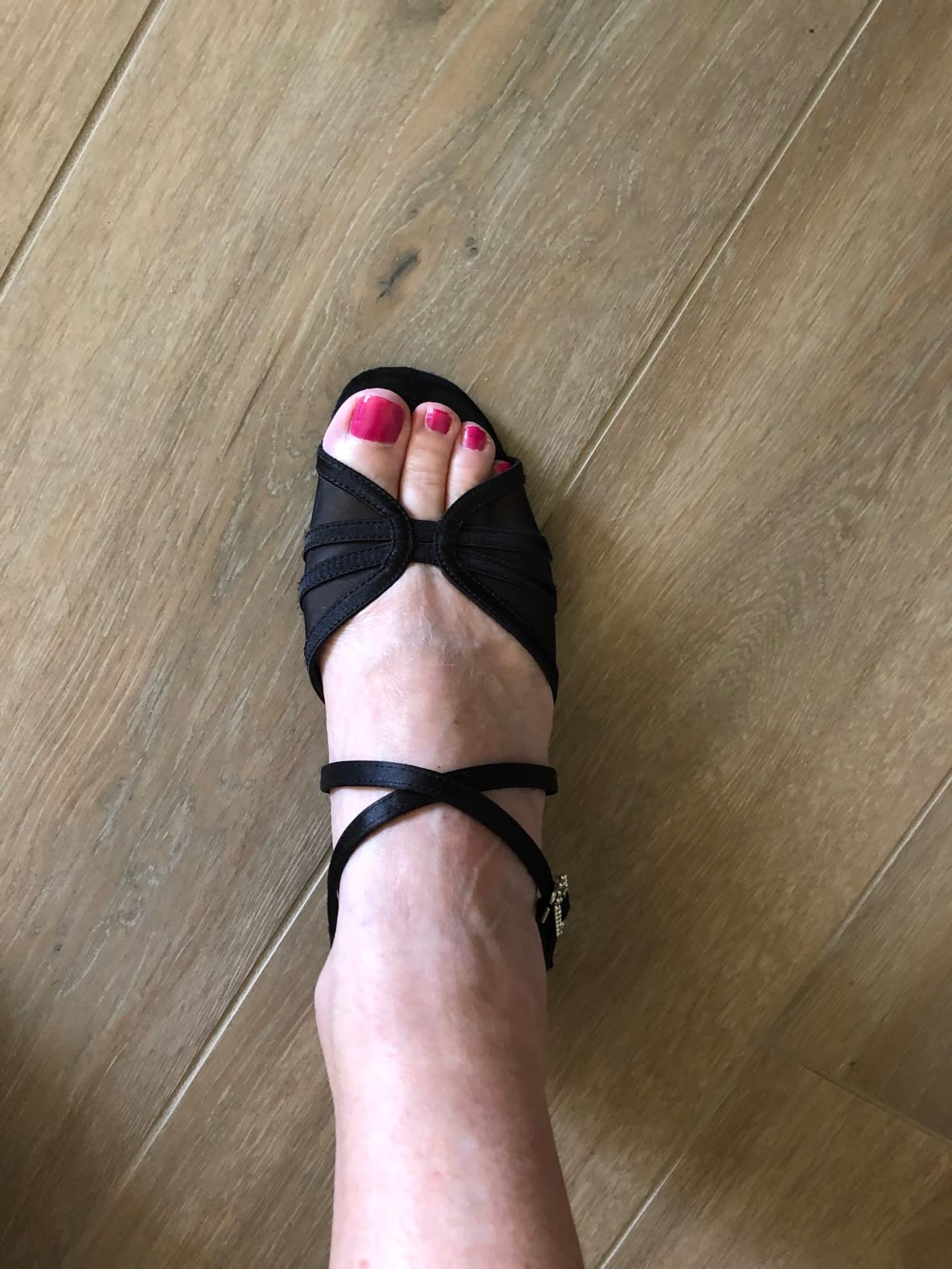 Low Heel Ballroom Dance Shoes Women Latin Salsa Practice Dancing Shoes 1.5 Inch Heel ZB14 customer photo 2