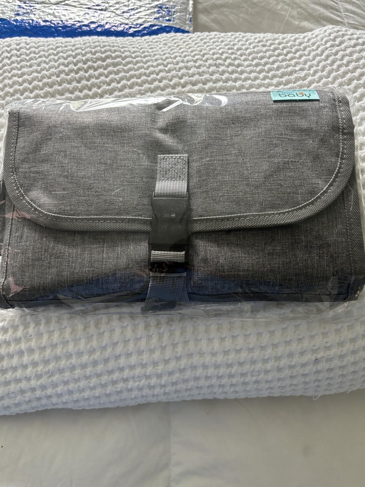 Kopi Baby Portable Diaper Changing Pad - Baby Diaper Changer Travel Bag with Wipes Pocket, Smart Design Portable Changing Mat, Infant Travel Station Kit, Gift for Newborn Girl & Boy - Grey, Classic customer photo 1