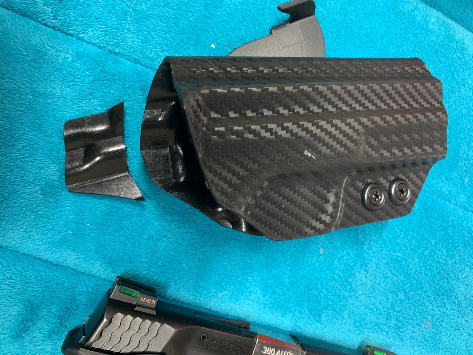 Rounded OWB Paddle Holster - Outside Waistband Carry, American Made, Concealment Express, Carbon Fiber Black Kydex, Optics Ready customer photo 2
