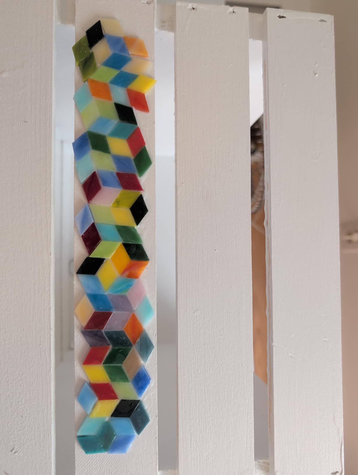 Lanyani 1050 Pieces Mixed Shapes Glass Mosaic Tiles for Crafts, Colorful Stained Glass Pieces for Mosaic Projects customer photo 2
