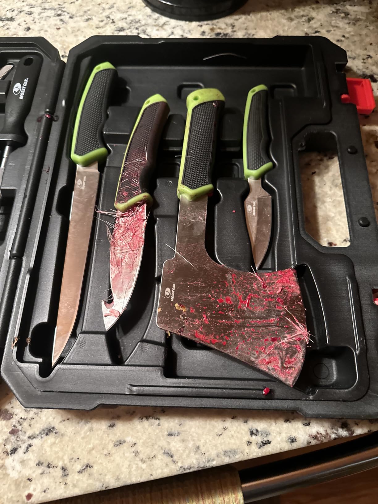 Mossy Oak Hunting Field Dressing Kit - 10 Piece Portable Butcher Game Processing Set with Storage Case customer photo 1