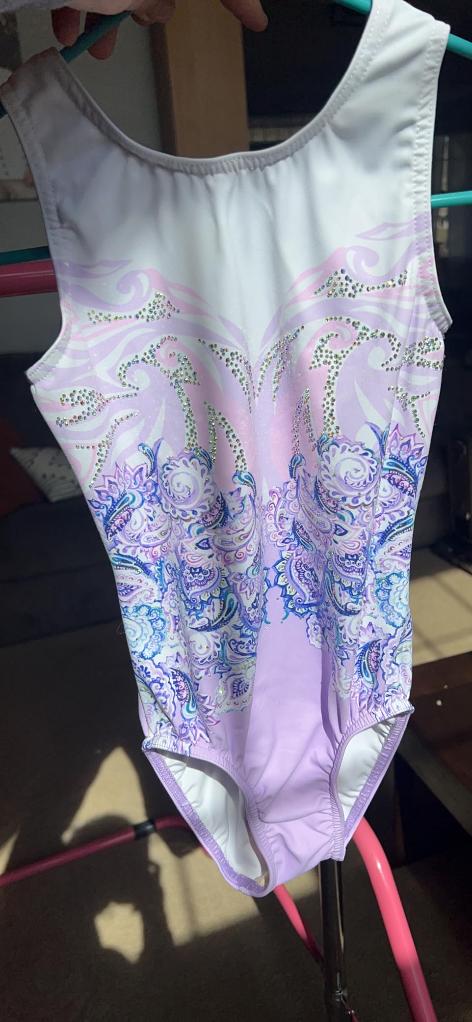 Gymnastics Leotard for Girls Practice, Training & Competition - Athletic Performance Leotard with 4-Way Stretch Fabric customer photo 2