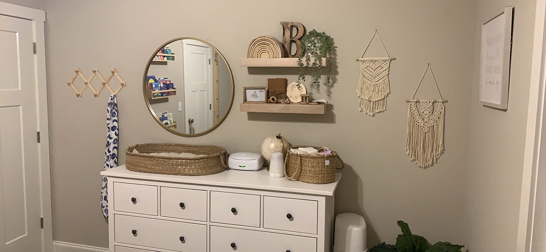 BEBE BASK Premium Baby Changing Basket - Artisan-Crafted Seagrass With Extra High Sides - Changing Basket for Baby Dresser - All Accessories Included - Complete Set for Nursery (Natural) customer photo 2