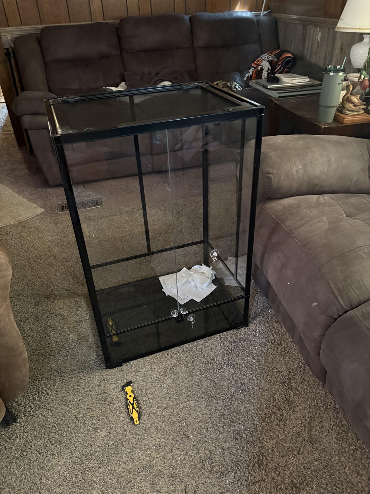 REPTI ZOO 24 inch x 18 inch x 36 inch Reptile Tall Glass Terrarium Rainforest Habitat Double Hinge Door with Screen Ventilation 67 Gallon Reptile Terrarium Easy Assembly customer photo 2