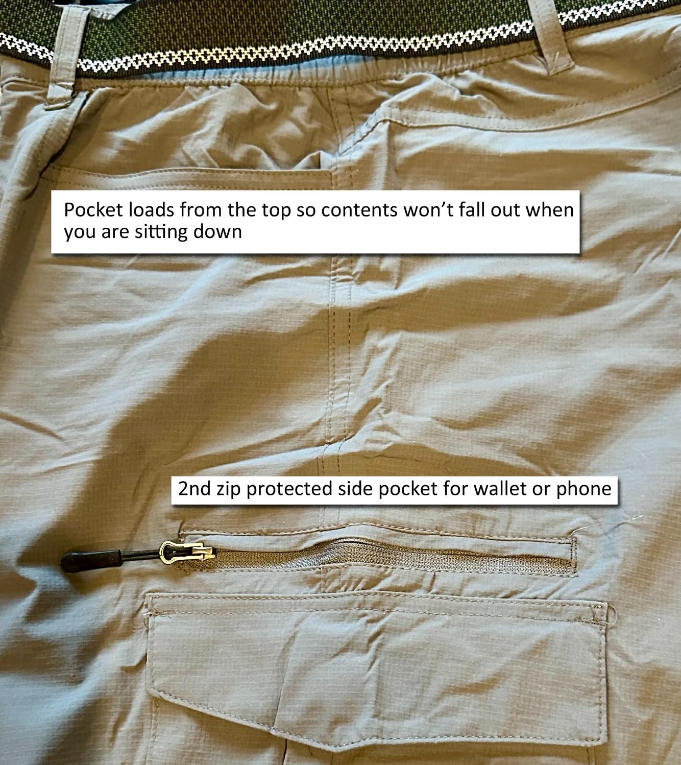 Men's Hiking Pants Quick Dry Lightweight Fishing Convertible Zip Off Safari Trousers customer photo 1