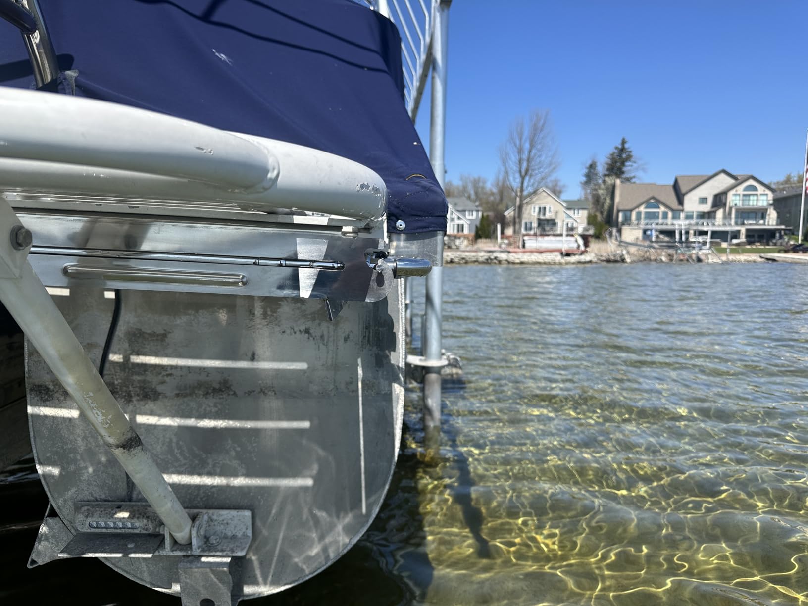3-4 Step Boat Ladder Under Platform Slide Mount Boat Boarding Ladder, Telescoping Ladder with a Carry Handle and Mounting Screws, Press-Type Spring Latch (4 Steps) customer photo 2