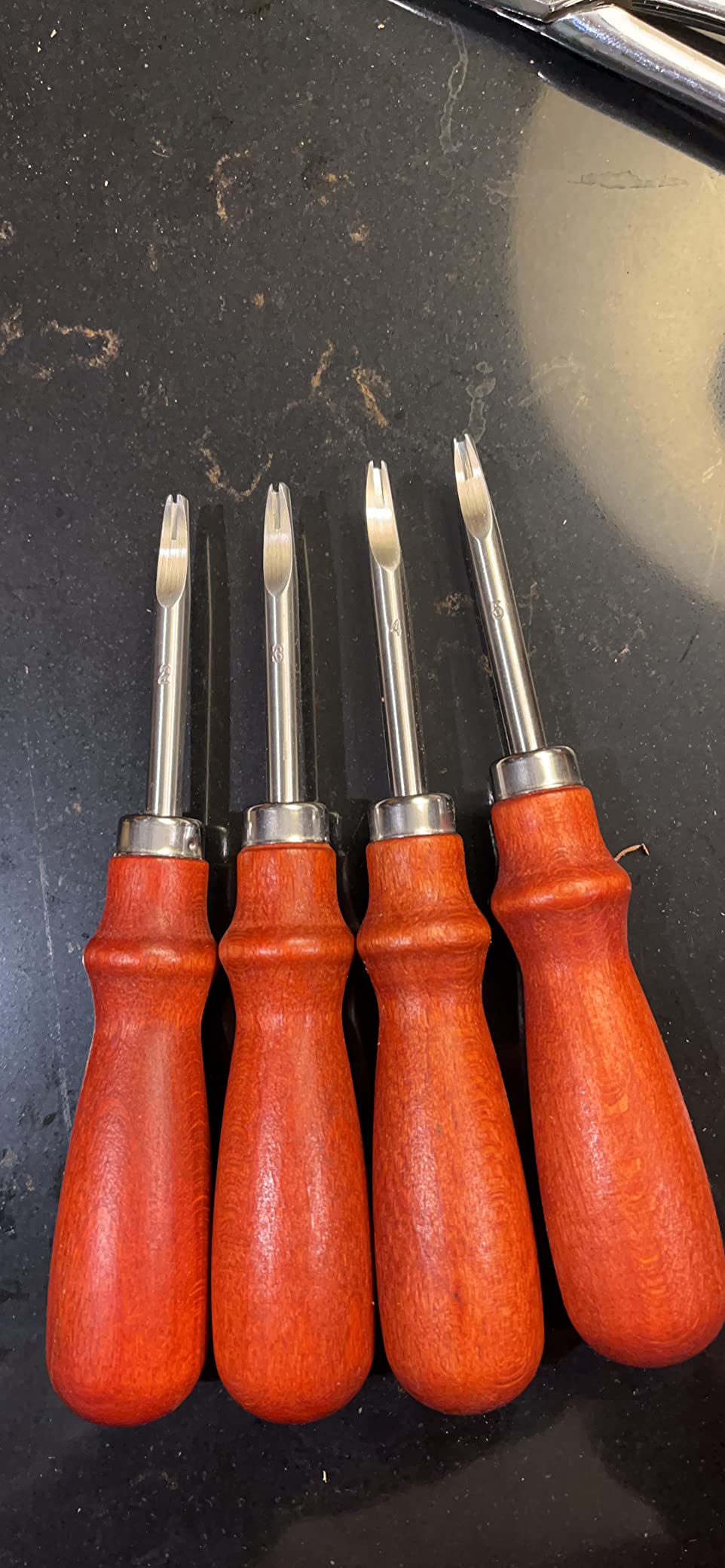 Mudder 8 Pieces Edge Leather Beveler Cutting and Edge Skiving DIY Craft Tool (1.5 mm, 1.2 mm, 1.0 mm, 0.8 mm) customer photo 2