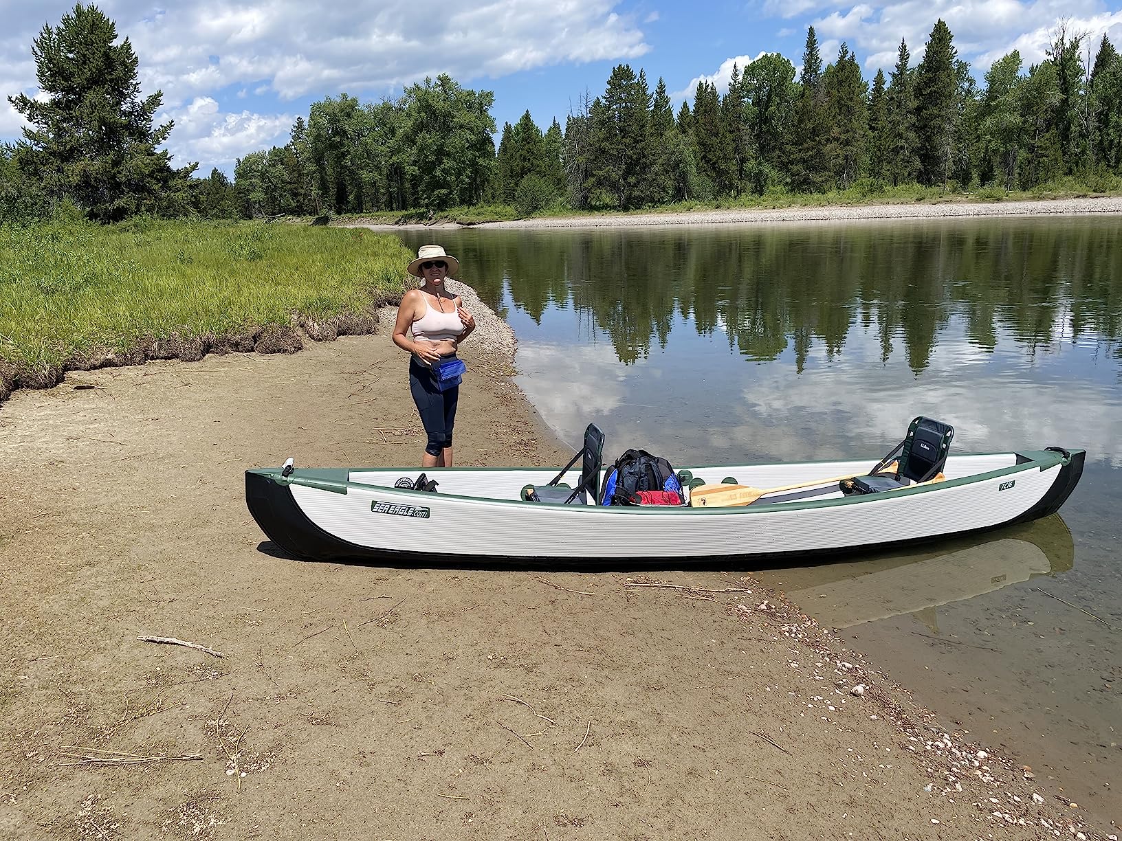 Sea Eagle TC16 Inflatable 16' High Pressure Drop Stitch Travel Canoe-Wood Web Seats, Pump, Bag and Optional Paddles for Lakes, Rivers & Bays-Easy to Transport, Pack & Stow customer photo 2