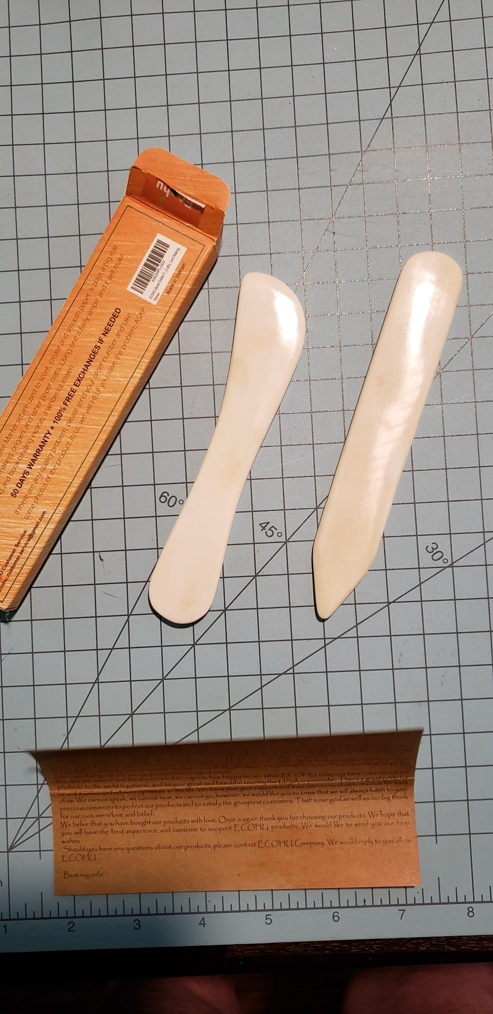 Ecohu Bone Folder & Creaser Tool - 2PCS - Scoring, Folding for Origami, Paper Crafts, Bookbinding, Leather Crafts and Card Making & Folding Paper customer photo 1