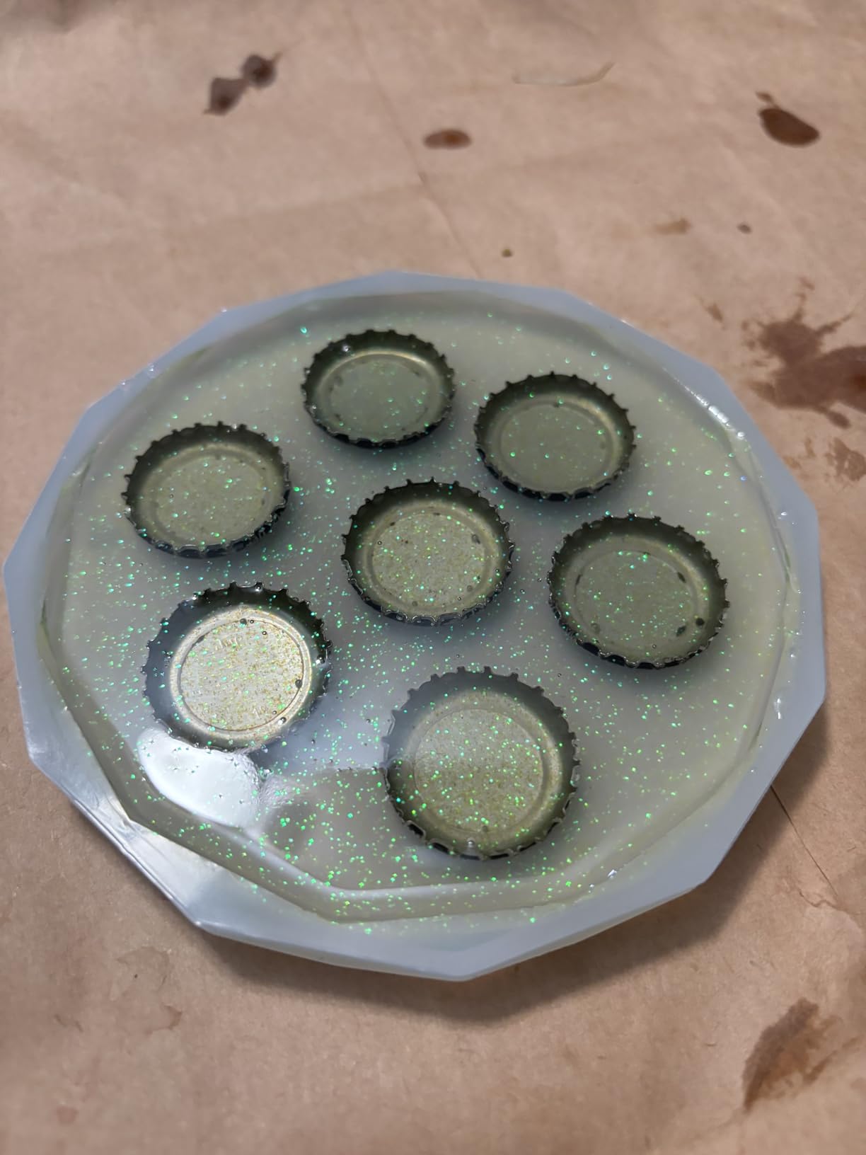ResinWorld 4 Pack Coaster Molds - Diamond Edge Crystal & Round Geode Silicone Molds for Epoxy Resin Casting customer photo 1