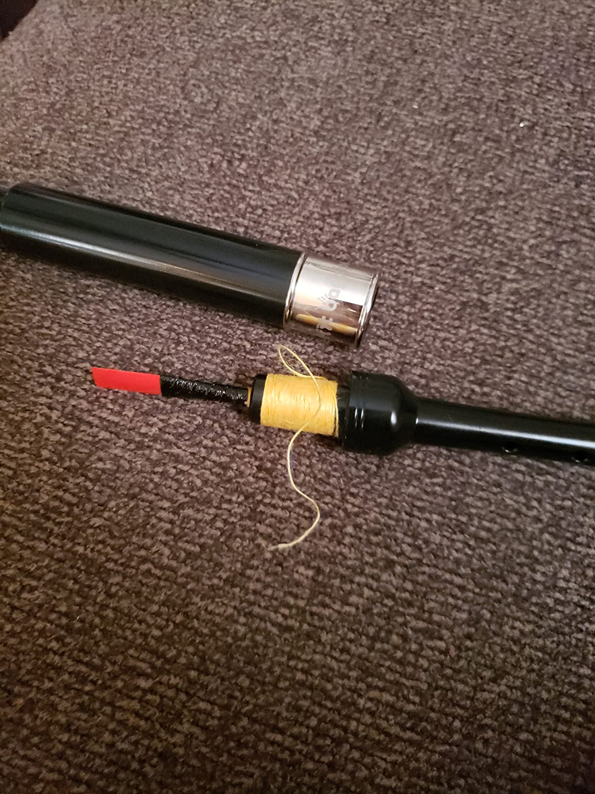 Bagpipe Practice Chanter 18in Nickel Plated Engraved Ferrule. Bagpipes Piping Institute Tutor Book, 2 Bagpipe Practice Chanter Reeds, Bag Pipes Beginner. customer photo 2