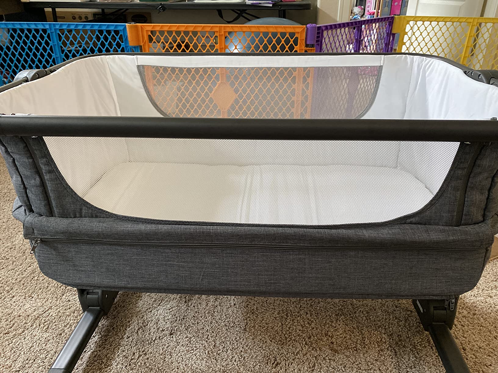KoolerThings Baby Bassinet, Bedside Sleeper for Baby, Easy Folding Portable Crib with Storage Basket for Newborn, Bedside Bassinet, Comfy Mattress/Travel Bag Included customer photo 2