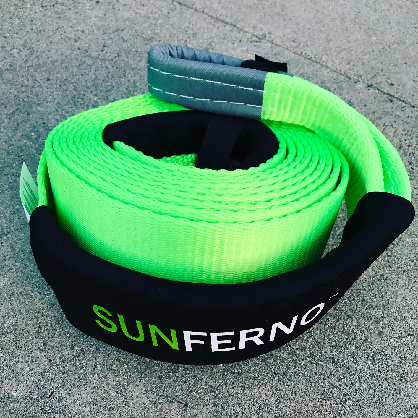 Sunferno Tree Saver Winch Strap 35,000 lbs Certified | 3 inch x 8 Foot | Heavy Duty Emergency Off-Road Towing and Recovery Rope customer photo 1