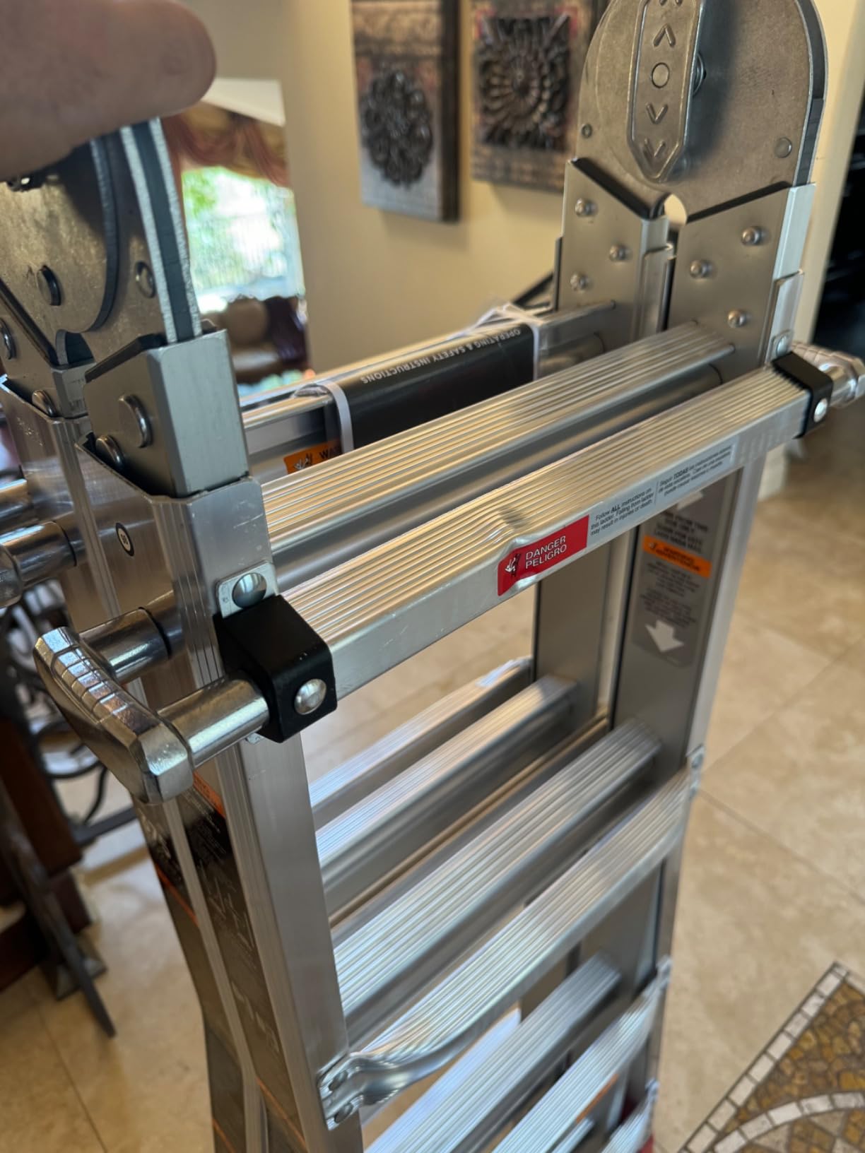 Lift Ladders Aluminum Step Ladder, 5-in-1 Multi-Position Frame, 18 Ft Reach, Silver - Extendable Indoor and Outdoor Equipment for Home, Kitchen, Office, and Garage - Portable and Lightweight customer photo 2