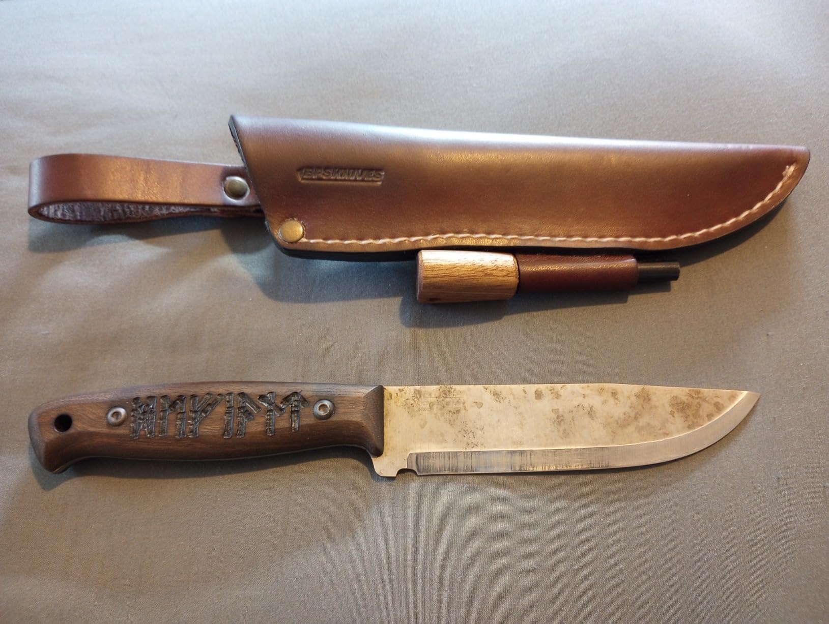 BPSKNIVES Adventurer - Bushcraft Knife - Fixed-Blade Carbon Steel Knife with Leather Sheath and Firestarter - Outdoor Full Tang Knives customer photo 2