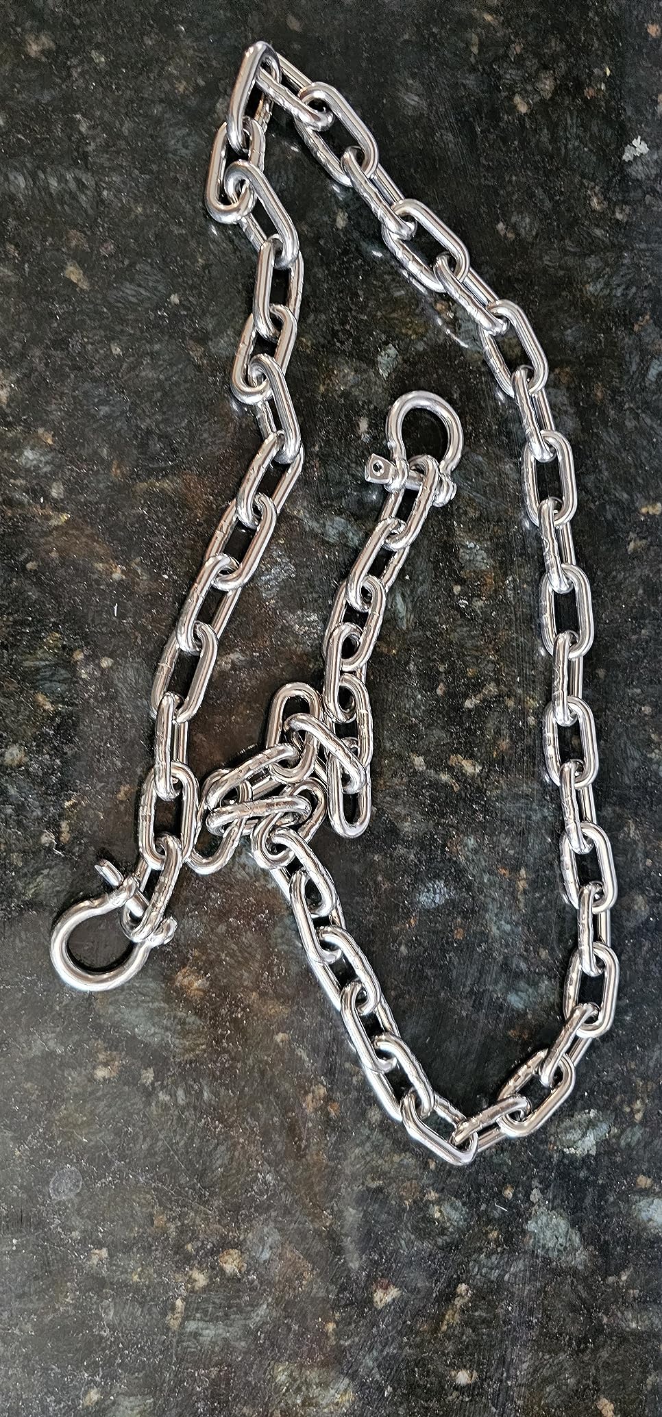 Stainless Steel Anchor Chain, Marine Grade Boat Accessories with Double Shackle Link Ends, for Boats 3/16