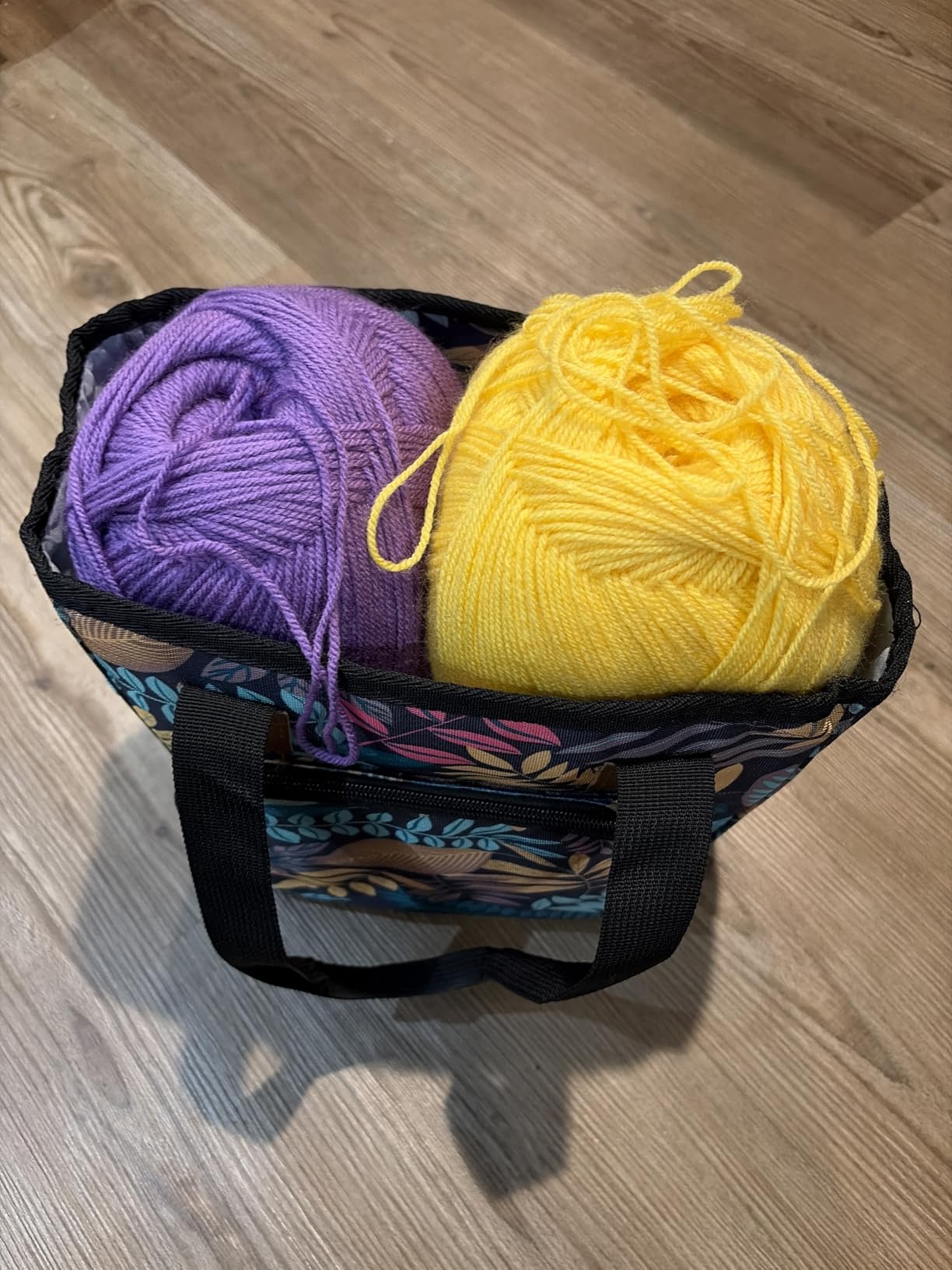 Coopay Yarn Bag Knitting Tote Bag, Portable Yarn Tote Organizer Sewing Basket for Crochet Hook Set, Knitting Needles, Crocheting Project, Skein and Sewing Supplies - No Accessories (Elegant Purple) customer photo 1