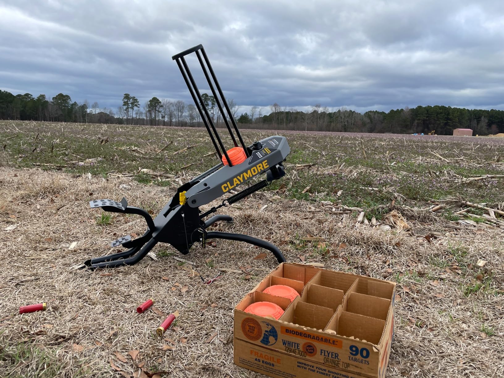 Caldwell Claymore Target Thrower 50 Clay Capacity, 55 Yd Throw with Foot Pedal for Single Person Use - No Electricity Needed for Clay Throwing, Hunting, Shooting Sports customer photo 1