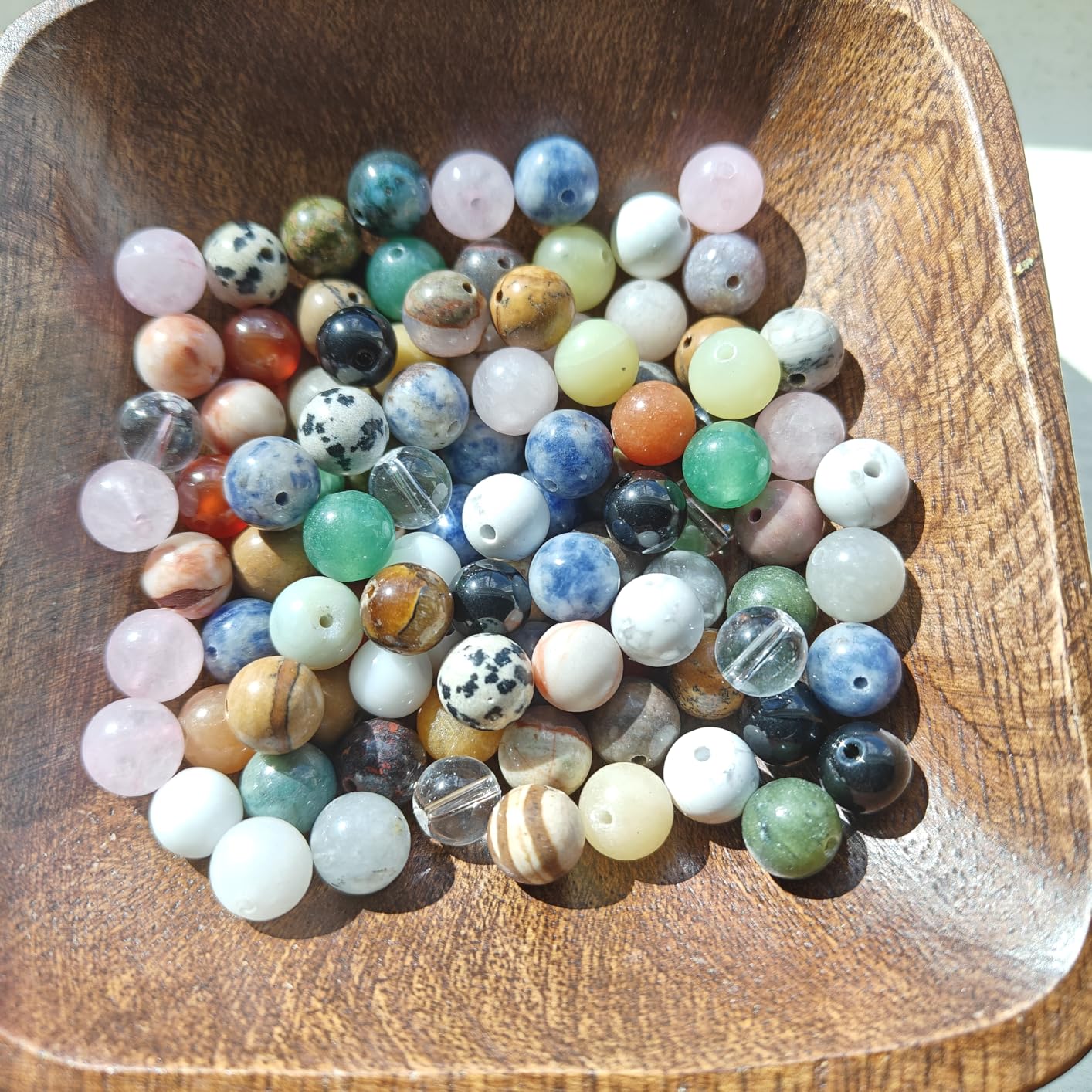 7 Chakra Natural Stone Beads Mixed 100pcs 8mm Round Genuine Real Stone Beading Loose Gemstone Amethyst Color DIY Smooth Beads for Bracelet Necklace Earrings Jewelry Making customer photo 2