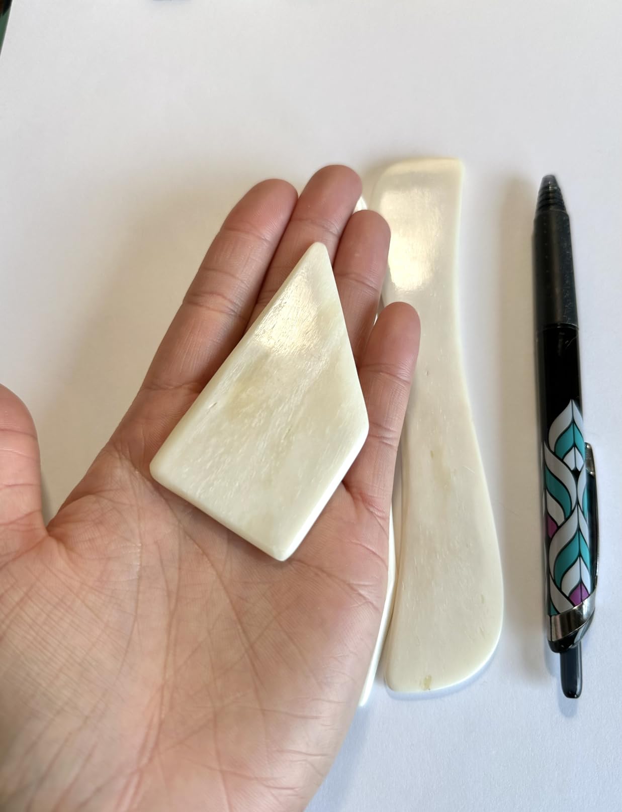 ECOHU Square Bone Folder - Genuine Bone, Paper & Leather Crafts, Card Making, Origami, Bookbinding, Scrapbooking, Non-Scratch, Non-Stick customer photo 2