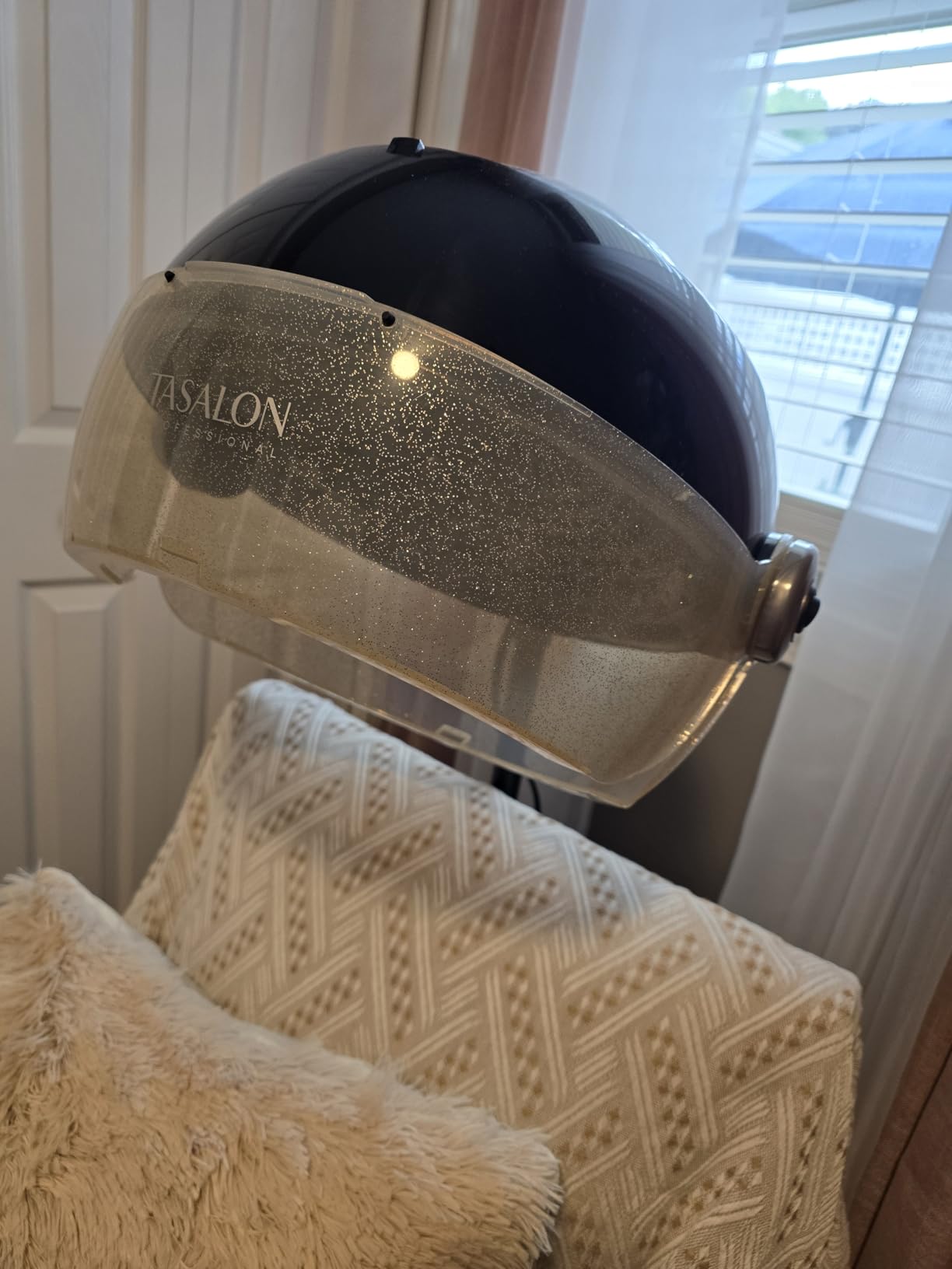TASALON Ionic Hooded Hair Dryer - 1875W Bonnet Dryer with 3 Temperature Settings - Portable Standing Dryer for Home and Salon customer photo 1