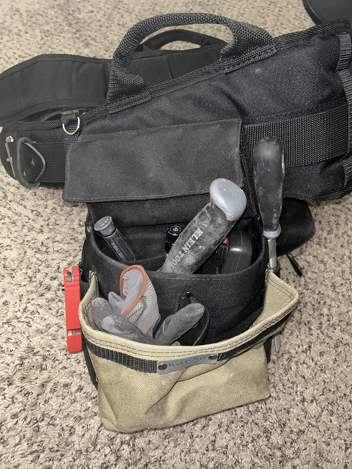 BOULDER BAG Ultimate Electrician's MAX Combo with Comfort Back Support Tool Belt, Leather Belt Buckle, Heavy Duty Tool Belt, Black, (Large 33-36 Inch Waist), Tool Belt Made in USA customer photo 2