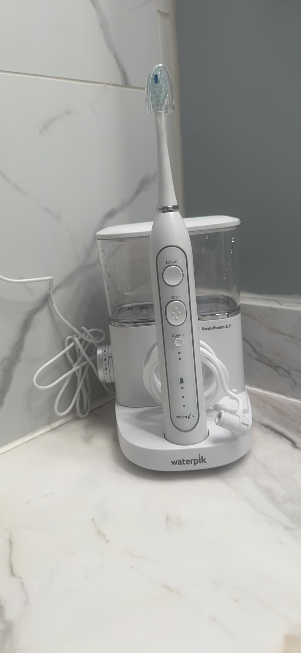 Waterpik Sonic-Fusion Flossing Electric Toothbrush Water Flosser, White | 2-in-1 Combo with 3 Modes for Daily Gum Health & Cleaning Teeth, Braces, Implants, ADA Accepted, SF-04 customer photo 2
