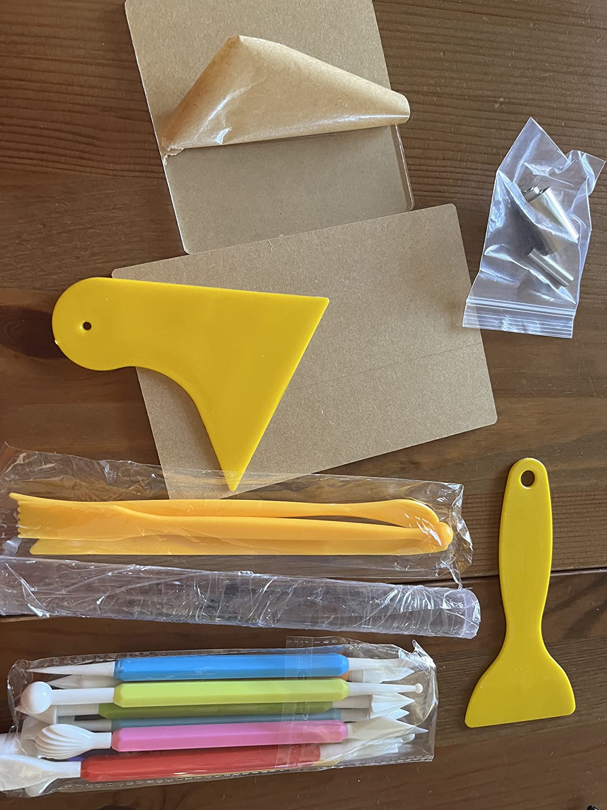 Honoson 24 Pcs Clay Sculpting Tools Kits Polymer Clay Tools DIY Set with Roller, Acrylic Sheet, Scraper Backing Board, Round Circle Shape Cutter, Shaping for Art Craft(Colorful) customer photo 1