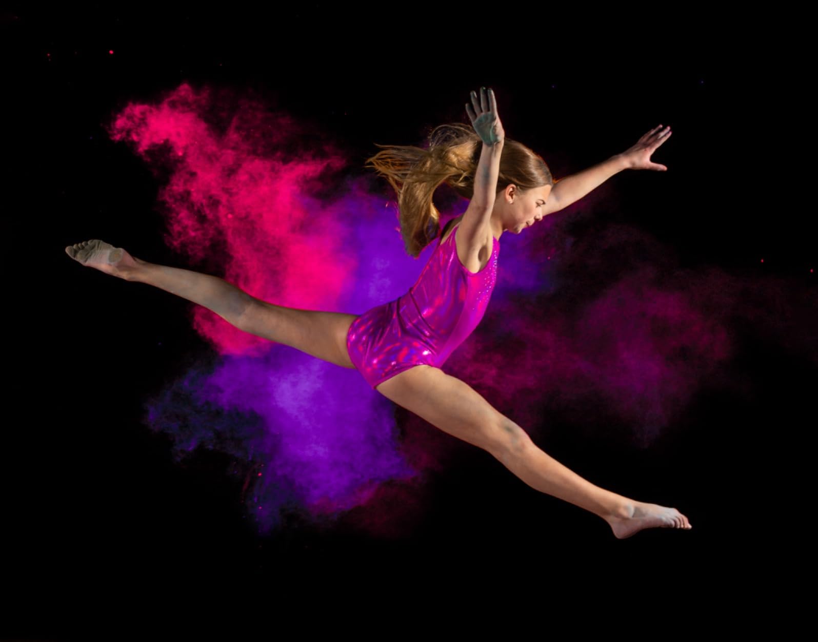 LIL'FOX SHINY FOIL SHIMMER Gymnastics Leotards for Girls - Youth Kids Dance, Tumbling, Acrobatics, Aerobics, Cheer customer photo 2