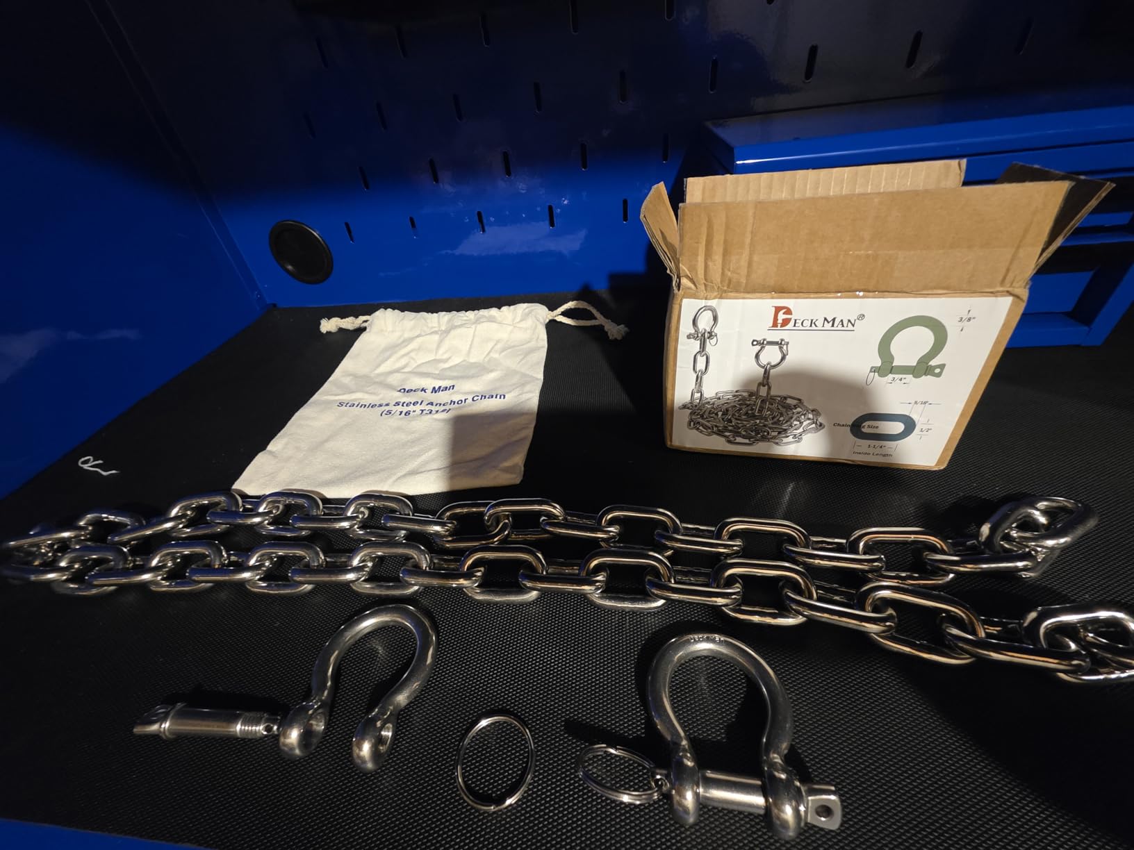 316 Stainless Steel Boat Anchor Chain with 2 Pcs Anti-Off Shackles, Marine Grade customer photo 1