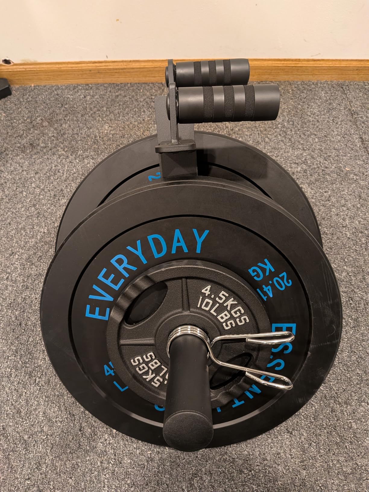 LoGest Farmer Walk Handles - Set of 2 Farmers Carry Handles with Clip Collars - Portable Exercise Equipment Targets Glutes Calves Quads and More Improve Grip Strength Ideal for Body Building Workouts customer photo 1