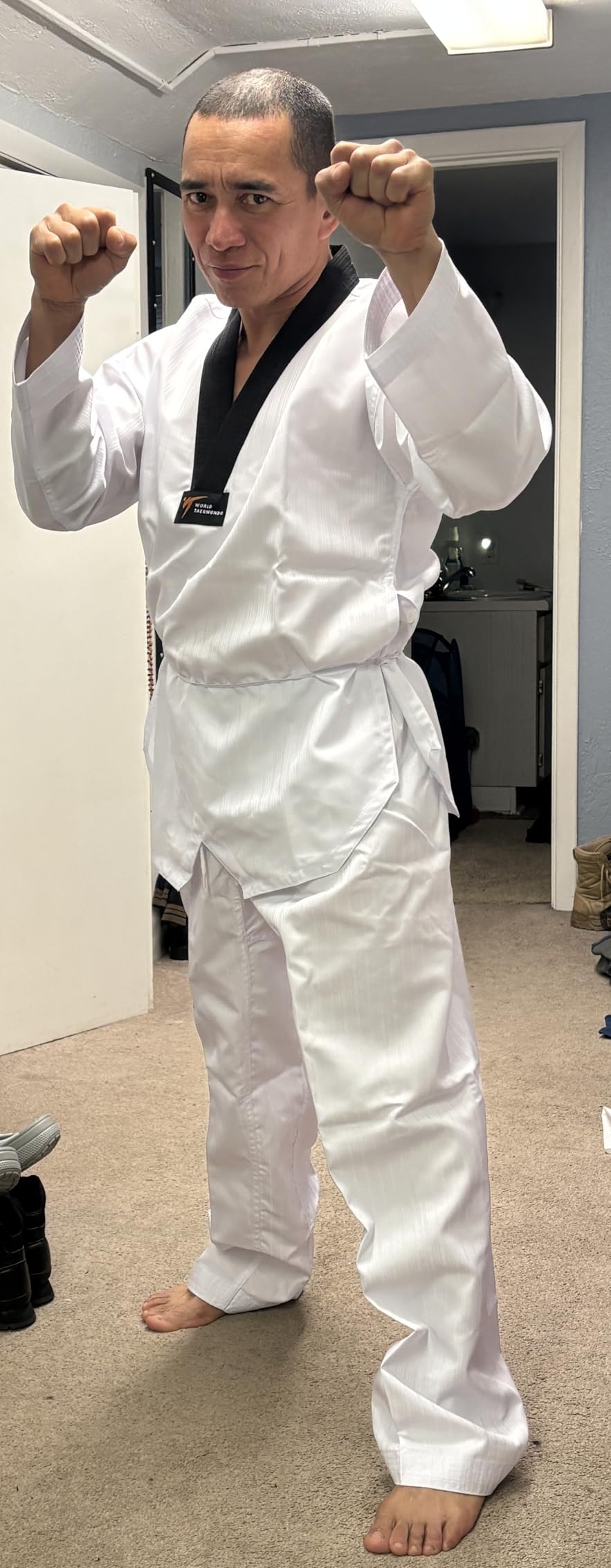 adidas ADI-START II World Taekwondo Approved Taekwondo Dobok Uniform - Black V-Neck customer photo 1